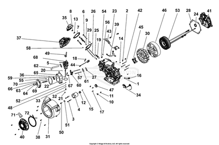 Engine (80102791) Diagram and Parts List for 030852-01  Briggs and Stratton Generator